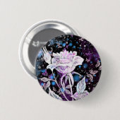 Winter Roos en Butterflies - prachtig Ronde Button 5,7 Cm (Voorkant /achterkant)