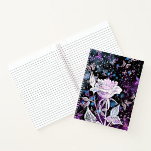 Winter Roos en Vlinders Notitieboek