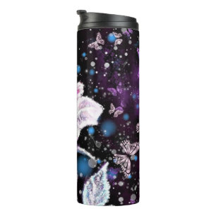 Winter Roos en Vlinders Thermische Tumbler Thermosbeker