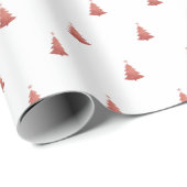 Winter Roos Gold en witte kerstboomfeestdag Cadeaupapier (Rol Hoek)