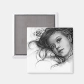 Winter Roos Kindmagneet Magneet (Voorkant / Achterkant)