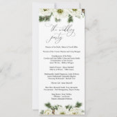 Winter Roos Pine Holly Wedding Programme Uitnodigi Kaart (Achterkant)