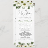Winter Roos Pine Holly Wedding Programme Uitnodigi Kaart (Voorkant / Achterkant)