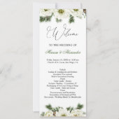 Winter Roos Pine Holly Wedding Programme Uitnodigi Kaart (Voorkant)