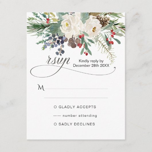 Winter Roos Pinery 2 RSVP Informatiekaartje (Voorkant)