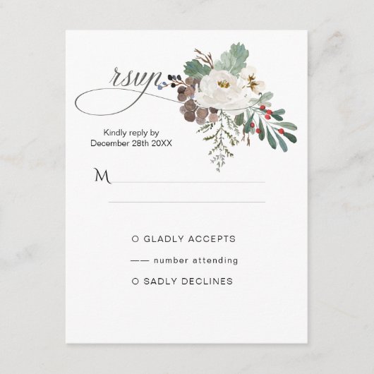 Winter Roos Pinery RSVP Informatiekaartje (Voorkant)