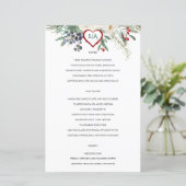 Winter Roos Pinery Wedding Menu (Staand voorkant)