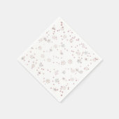Winter Roosjes Roze & Zilver Servet (Hoek)