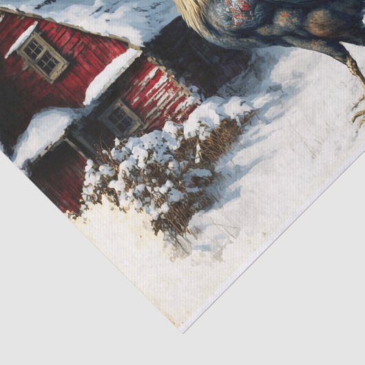 Winter Rooster Tissuepapier (Detail)