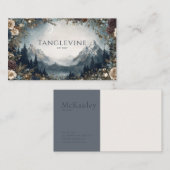 Winter Rose Floral and Snowy Mountain Landscape Visitekaartje (Voorkant / Achterkant)