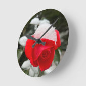 Winter Rose Wall Clock  Ronde Klok (Hoek)