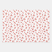 Winter Rosehips Berries en sneeuw. Rode Kerstmis Inpakpapier Vel (Voorkant)