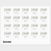 Winter Roses White Gold Floral Wedding  Vierkante Sticker (Vel)