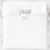 Winter Roses White Gold Floral Wedding  Vierkante Sticker (Tas)
