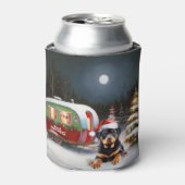 Winter Rottweiler Caravan Kerstavontuur Blikjeskoeler (Blikje Voorkant)