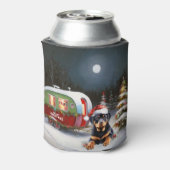 Winter Rottweiler Caravan Kerstavontuur Blikjeskoeler (Blikje Achterkant)