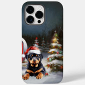Winter Rottweiler Caravan Kerstavontuur Case-Mate iPhone Case (Achterkant)