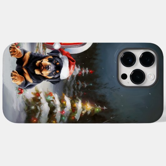 Winter Rottweiler Caravan Kerstavontuur Case-Mate iPhone Case (Achterkant (horizontaal))