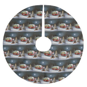 Winter Rottweiler Caravan Kerstavontuur Kerstboom Rok