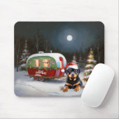 Winter Rottweiler Caravan Kerstavontuur Muismat (Met muis)
