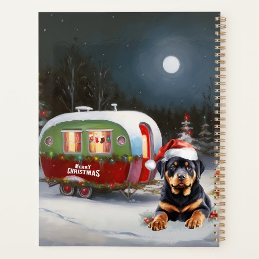 Winter Rottweiler Caravan Kerstavontuur Planner (Achterkant)