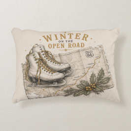Winter Route 66 Vakantie Reis Decoratie Accent Kussen