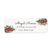 Winter Rowan bessen Kerstmis retour adres Etiket (Voorkant)