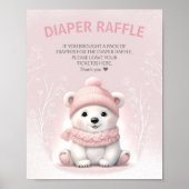 Winter Roze Baby shower Luier Raffle Teken Poster (Voorkant)