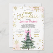 Winter Roze Baby Sprinkle Girl Baby shower Kaart (Voorkant)