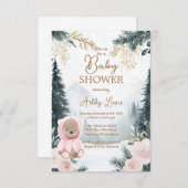 Winter Roze beer Woodland sneeuwroze bos Kaart (Voorkant / Achterkant)