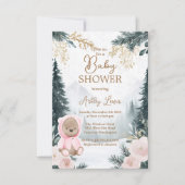 Winter Roze berken Bos sneeuw roze bos Kaart (Voorkant)