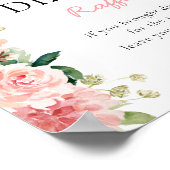 Winter Roze Bloemen Baby shower Luier Raffle Poster (Hoek)