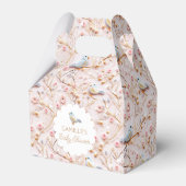 Winter Roze Bloemen Meisje Baby shower Bedankdoosjes (Achterkant)