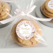 Winter Roze Bloemen Meisje Baby shower Dank u Ronde Sticker