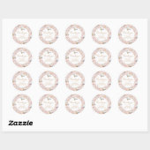 Winter Roze Bloemen Meisje Baby shower Dank u Ronde Sticker (Vel)