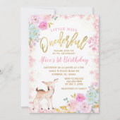 Winter Roze Bloemige Sneeuwvlokken Onederful Rendi Kaart (Voorkant)