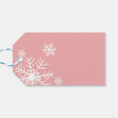 Winter Roze Blush Dank u labels Cadeaulabel (Achterkant Horizontaal)