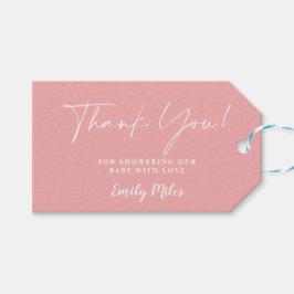 Winter Roze Blush Dank u labels Cadeaulabel