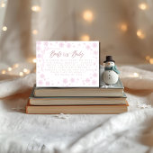 Winter Roze Boeken voor Baby Baby shower Informatiekaartje