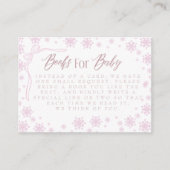 Winter Roze Boeken voor Baby Baby shower Informatiekaartje (Voorkant)