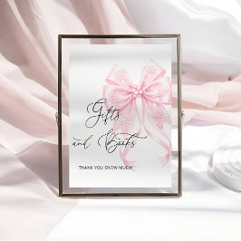Winter Roze Bow Baby shower Cadeau Boek Poster