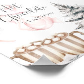 Winter Roze Bow Hot Chocolate Tafel Teken Poster (Hoek)
