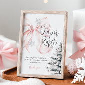 Winter Roze Bow Luier Raffle Tafel Teken Poster