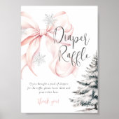 Winter Roze Bow Luier Raffle Tafel Teken Poster (Voorkant)