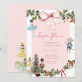 Winter Roze Bow Notenkraker Ballet Verjaardag Kaart (Voorkant / Achterkant)