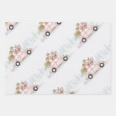 Winter Roze caravanvakantiepapier met naam Inpakpapier Vel (Voorkant 2)