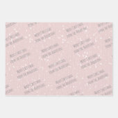 Winter Roze caravanvakantiepapier met naam Inpakpapier Vel (Voorkant)