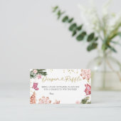 Winter Roze Cookie Baby shower Luier Raffle Informatiekaartje (Staand voorkant)