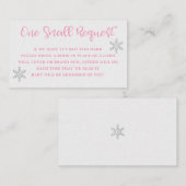 Winter Roze en Silver Book Request Kaart Visitekaartje (Voorkant / Achterkant)