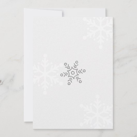 Winter Roze en Zilveren Sneeuwvlok Baby Bingo Kaart (Achterkant)